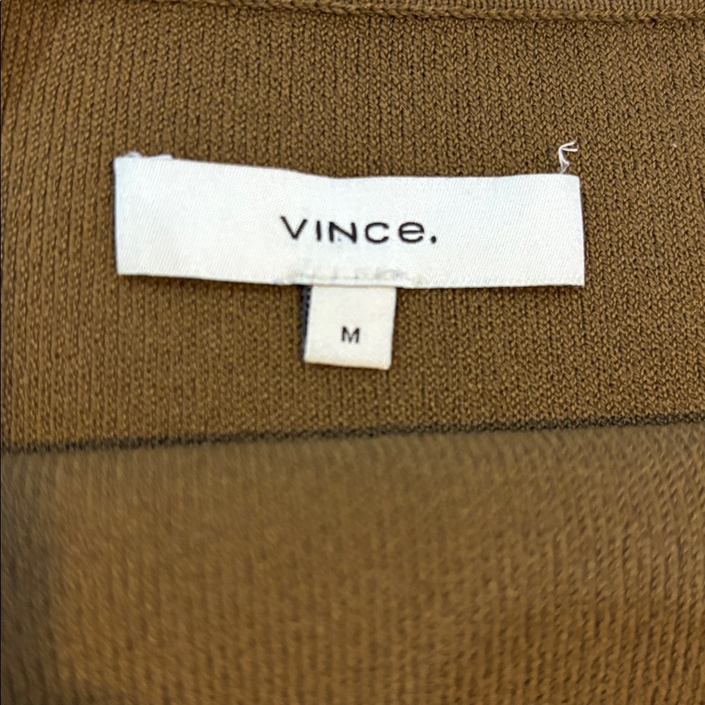 Vince Square Neck Crop Knit Tank Top in Brown Size Medium - Picture 3 of 5